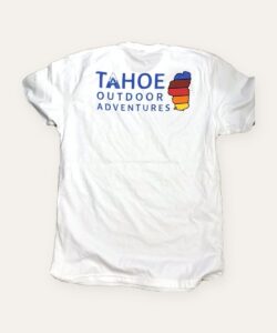 Tahoe Outdoor Adventures t-shirt, white back