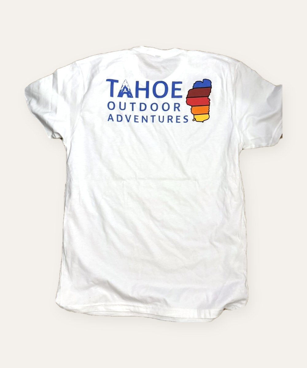 Tahoe Outdoor Adventures t-shirt, white back